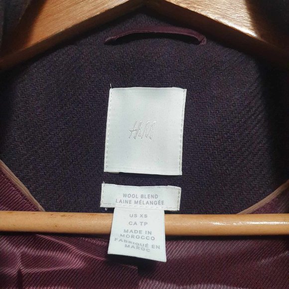 ⭐️Host Pick⭐️ H&M Long Wool Coat - Burgundy - XS - Picture 5 of 6